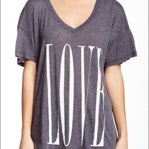 Wildfox LOVE Sheer Gray Shirt